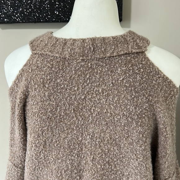 Anthropologie Moth Cut out Cold Shoulder Sweater Merino Wool Alpaca Blend Sz M - Picture 8 of 13
